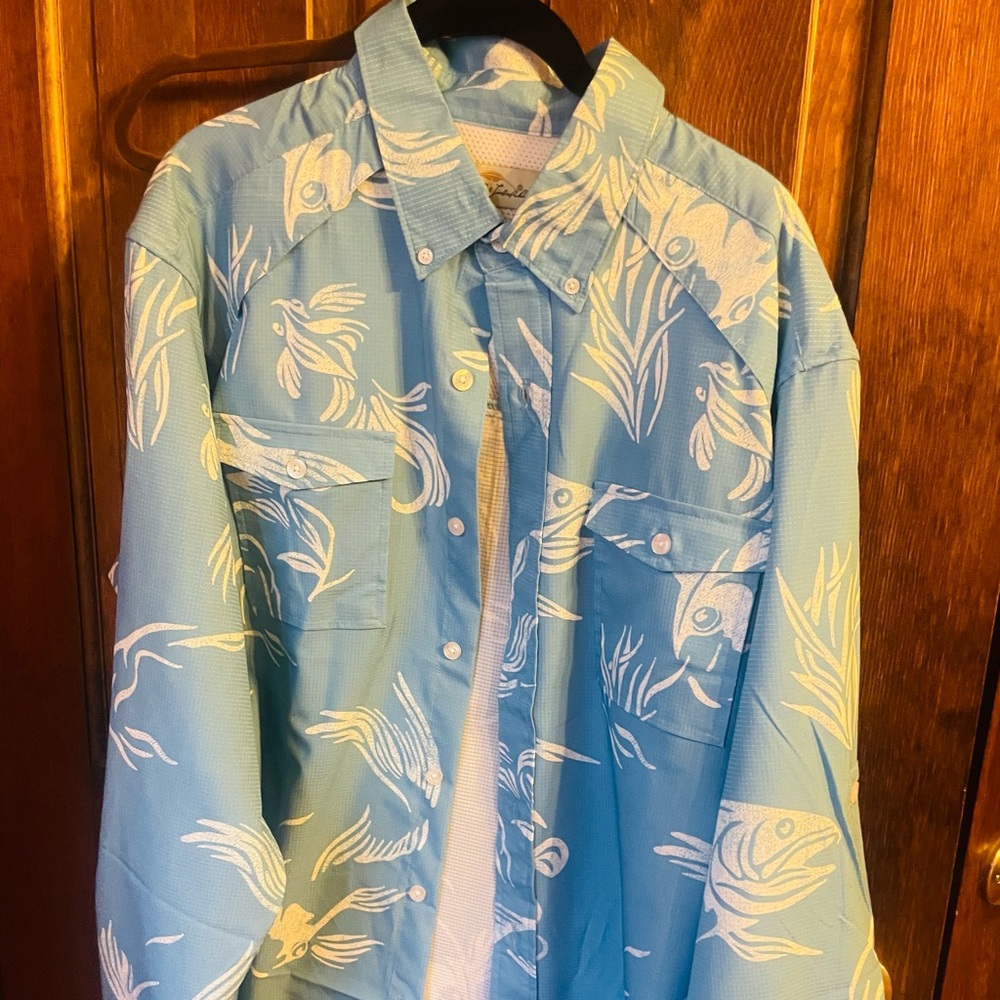 Men’s Bob Timberlake Tropical Print Long Sleeve Button Down (XL)